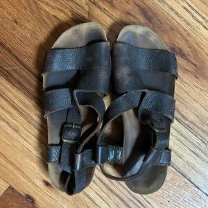 El Naturalista Brown Leather Sandals